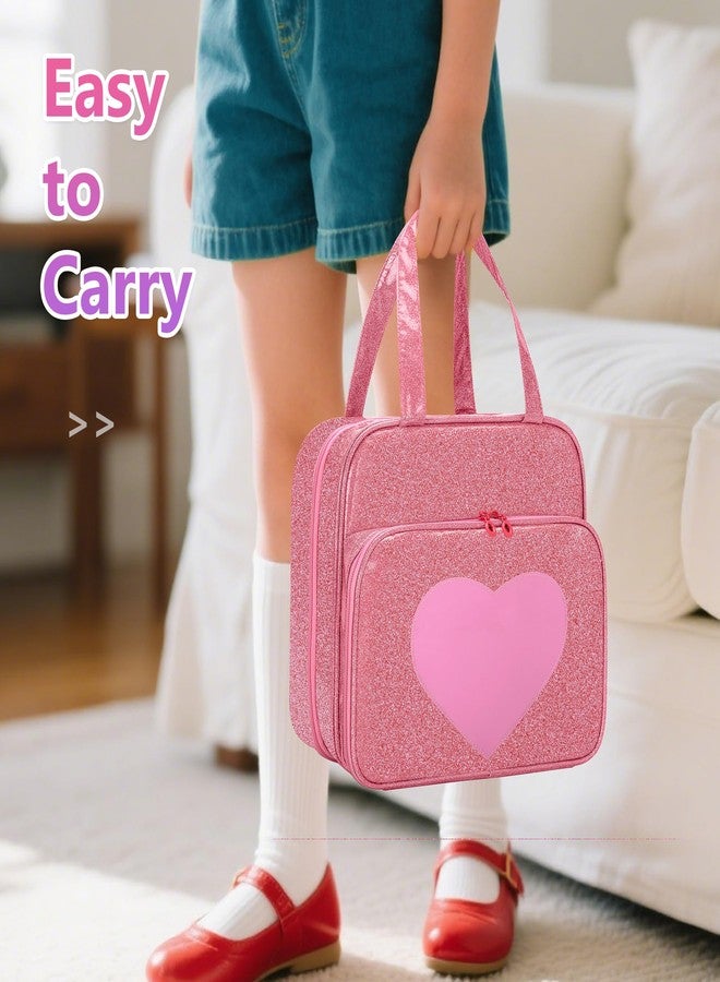 LoDrid Doll Case Compatible with Monster High Dolls with 6 Transparent Pockets for Display and Storage, Tote Bag with Front Pocket and Handle, Pink, Bag Only - Image 5